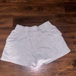 Gray Cargo Sweat Shorts
